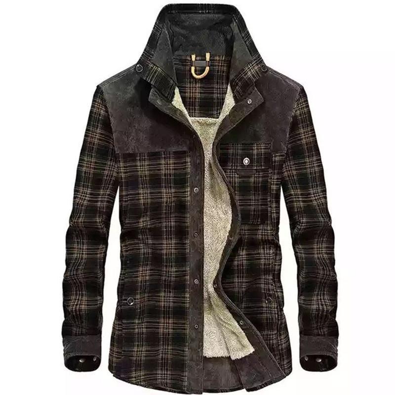 メンズヴィンテージチェック柄シアリング裏地付きフリースシャツ - Flannel Shirt Lined のレビューと価格