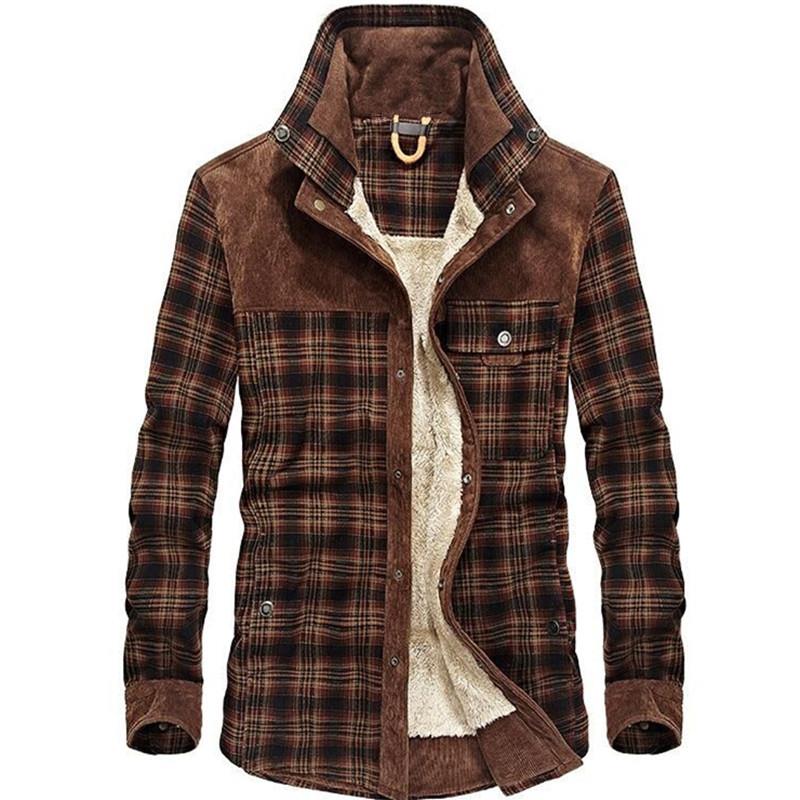 メンズヴィンテージチェック柄シアリング裏地付きフリースシャツ - Flannel Shirt Lined のレビューと価格