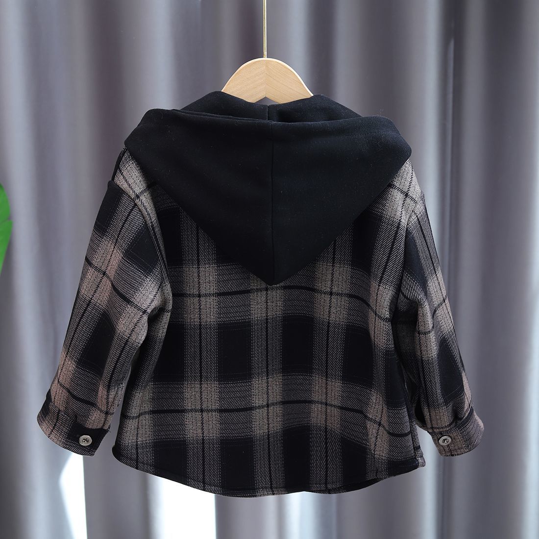 2025年新作 男の子 秋冬 フリース裏地付き フード付き  - Flannel Shirt Lined のレビューと価格