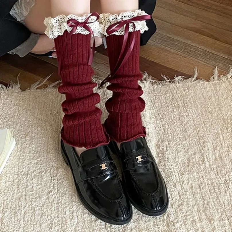 レッグウォーマー アンクル丈 レディース リボン付き 冬用  - Thermal Sock Wool のレビューと価格