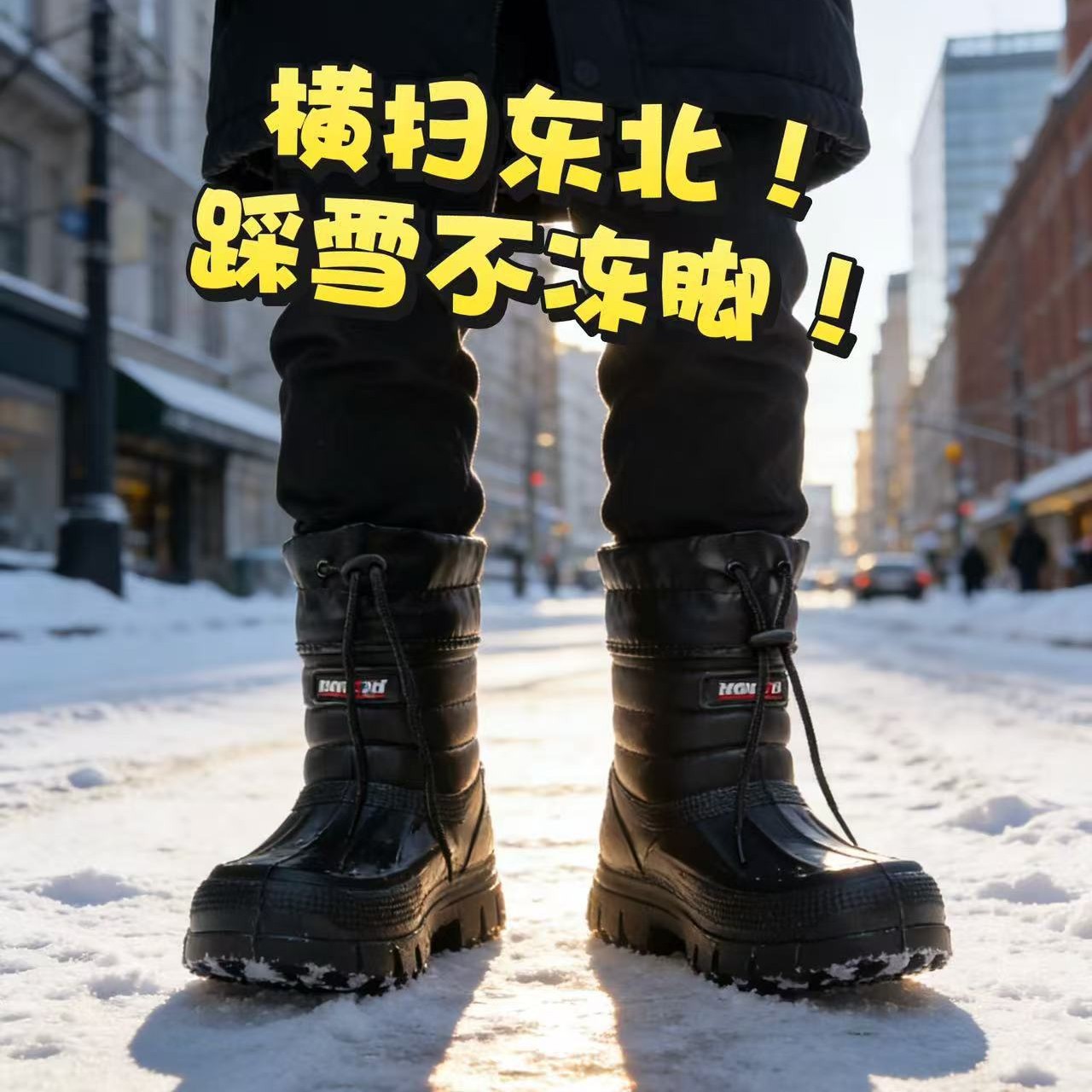 メンズスノーブーツ、新作ベルベット暖かい防水厚底アウトドア滑 - Waterproof Winter Boot のレビューと価格