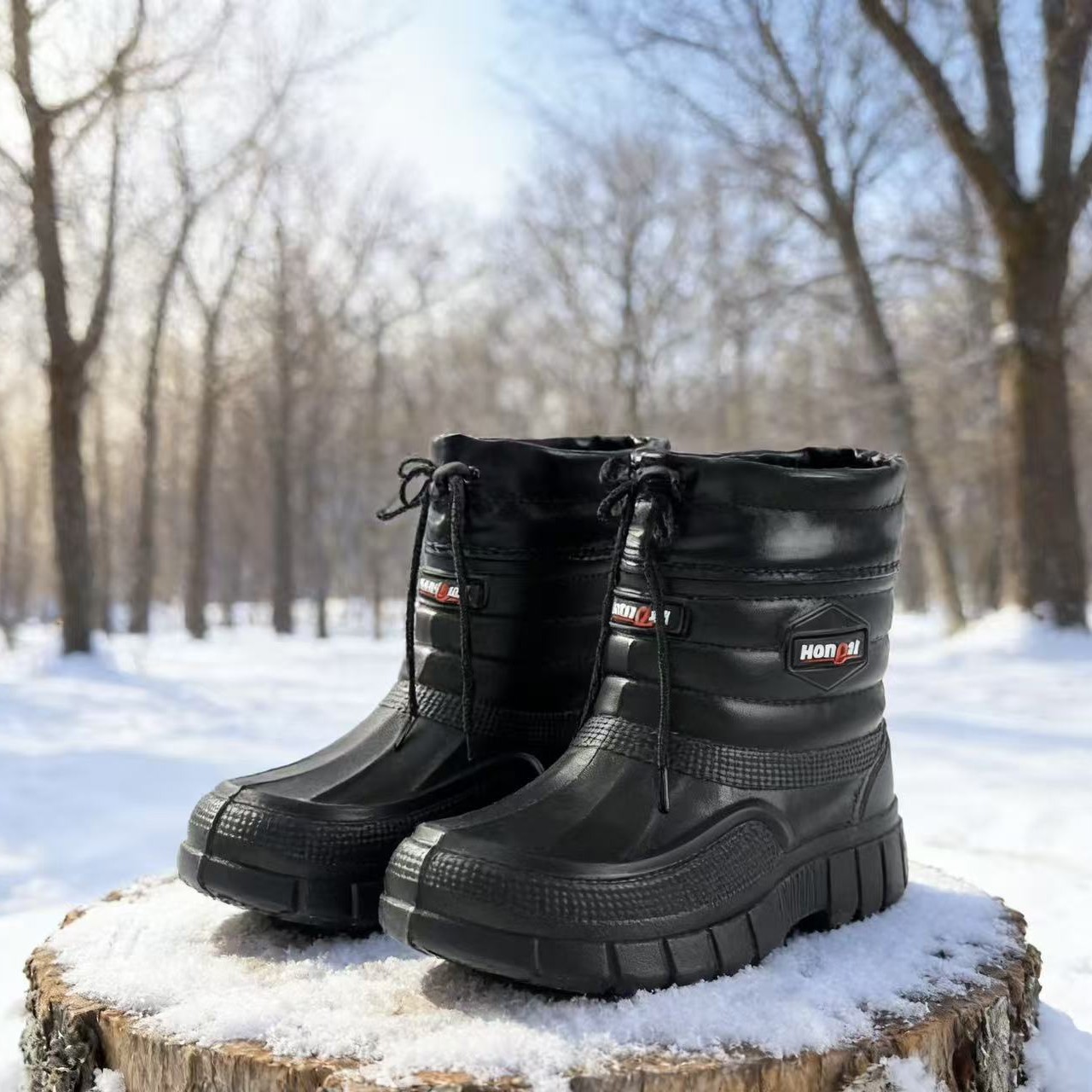 メンズスノーブーツ、新作ベルベット暖かい防水厚底アウトドア滑 - Waterproof Winter Boot のレビューと価格