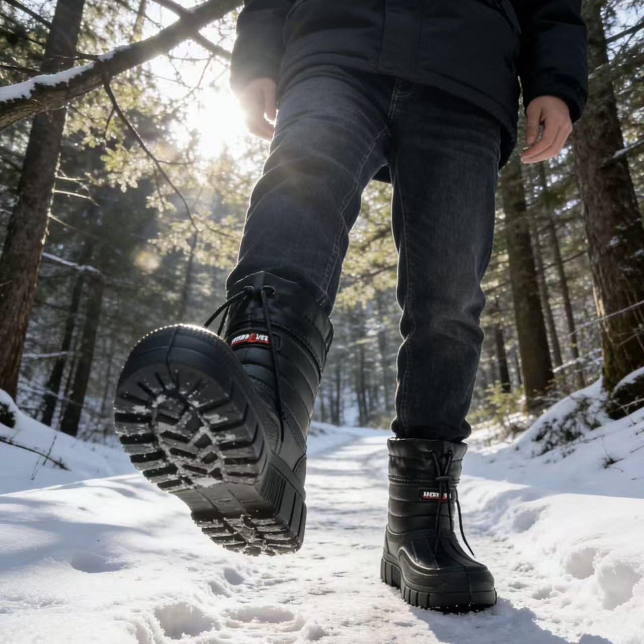 メンズスノーブーツ、新作ベルベット暖かい防水厚底アウトドア滑 - Waterproof Winter Boot のレビューと価格