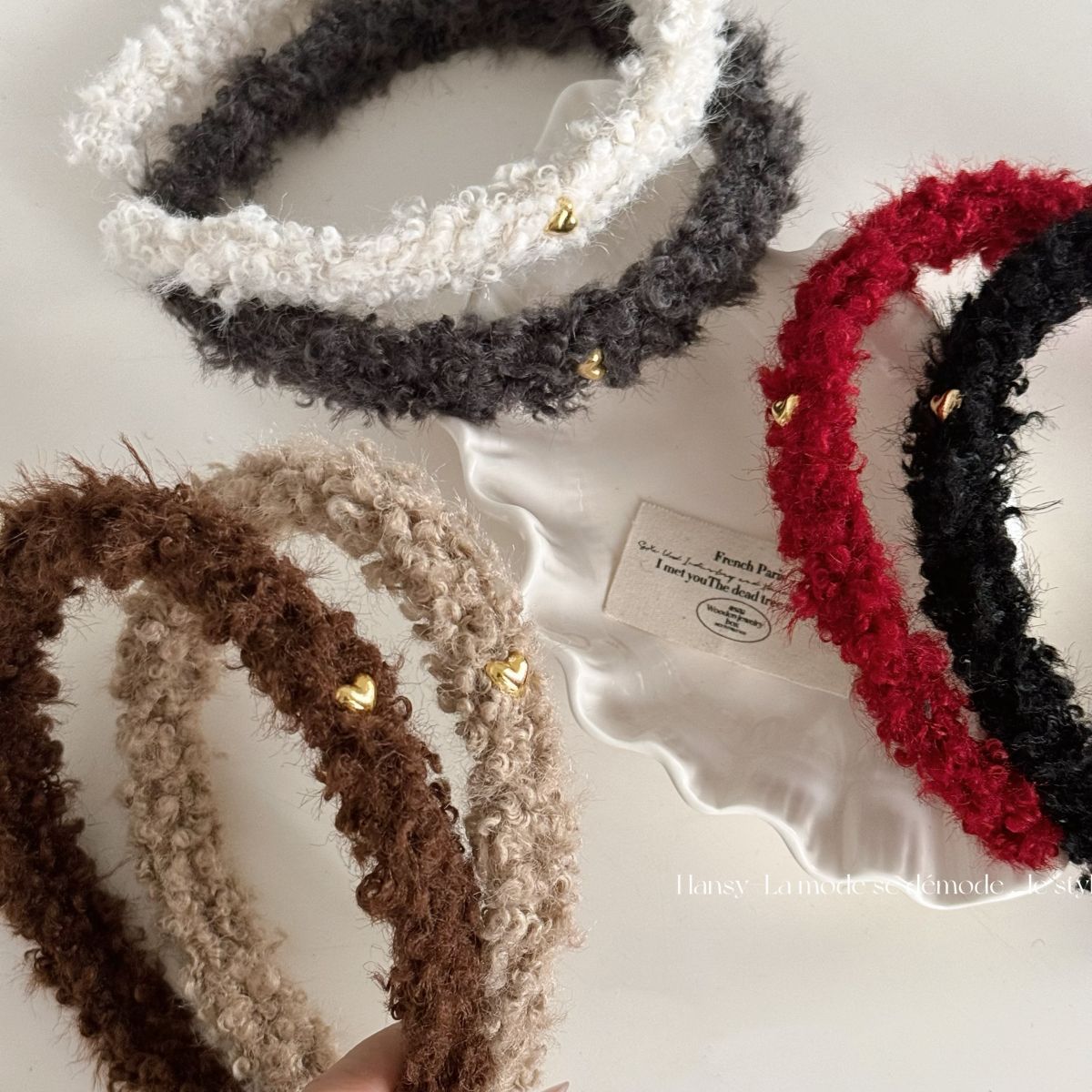 冬用フリースプラッシュヘッドバンド レトロウールニットヘアバ - Winter Headband Fleece のレビューと価格