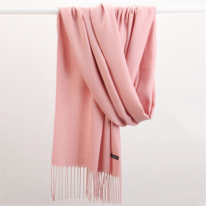 ファッションソリッドカラー 2023 女性スカーフ冬ヒジャー - Cashmere Pashmina Wrap のレビューと価格