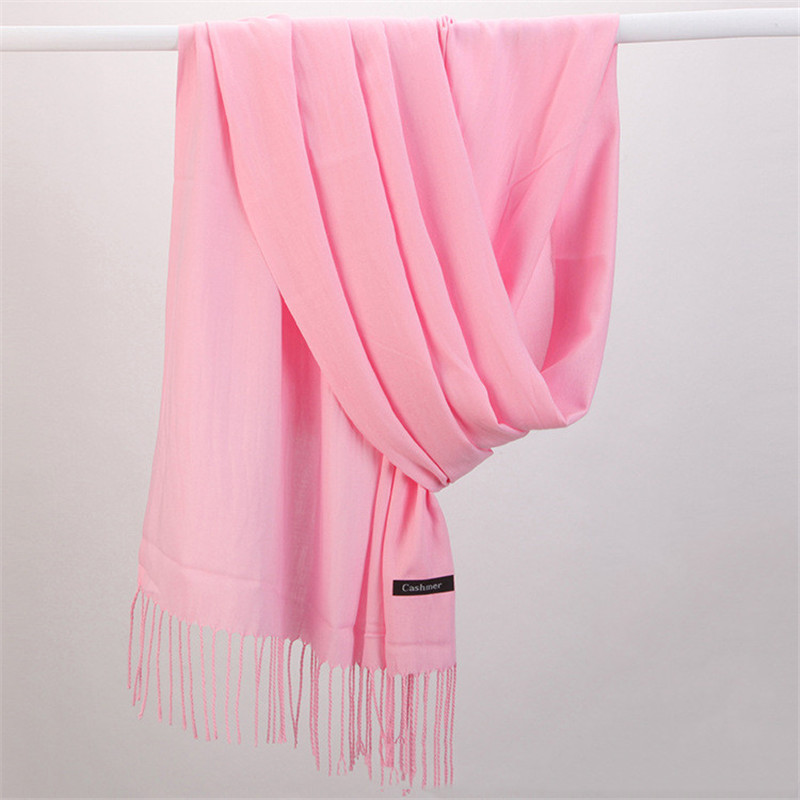 ファッションソリッドカラー 2023 女性スカーフ冬ヒジャー - Cashmere Pashmina Wrap のレビューと価格