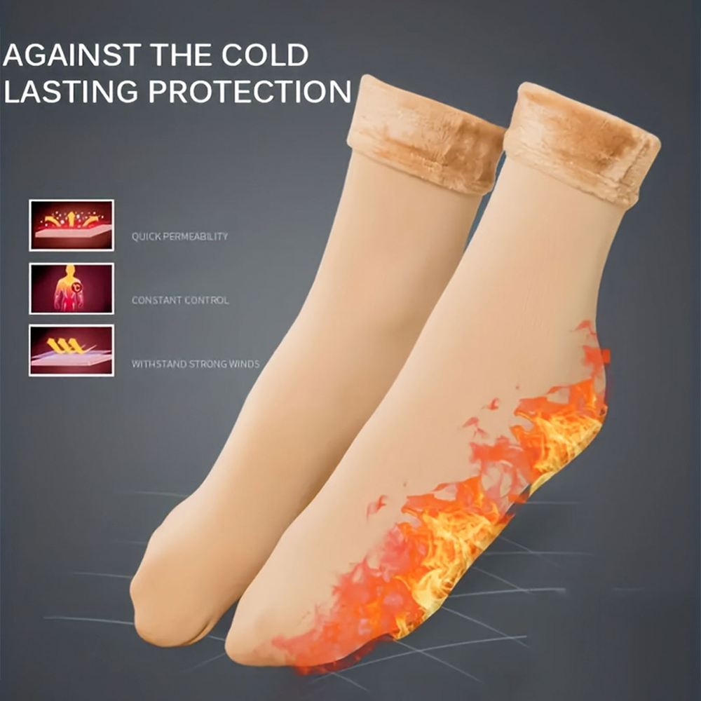 2/4 ペア冬暖かい厚みのフリースショートソックス女性熱カシ - Thermal Sock Wool のレビューと価格