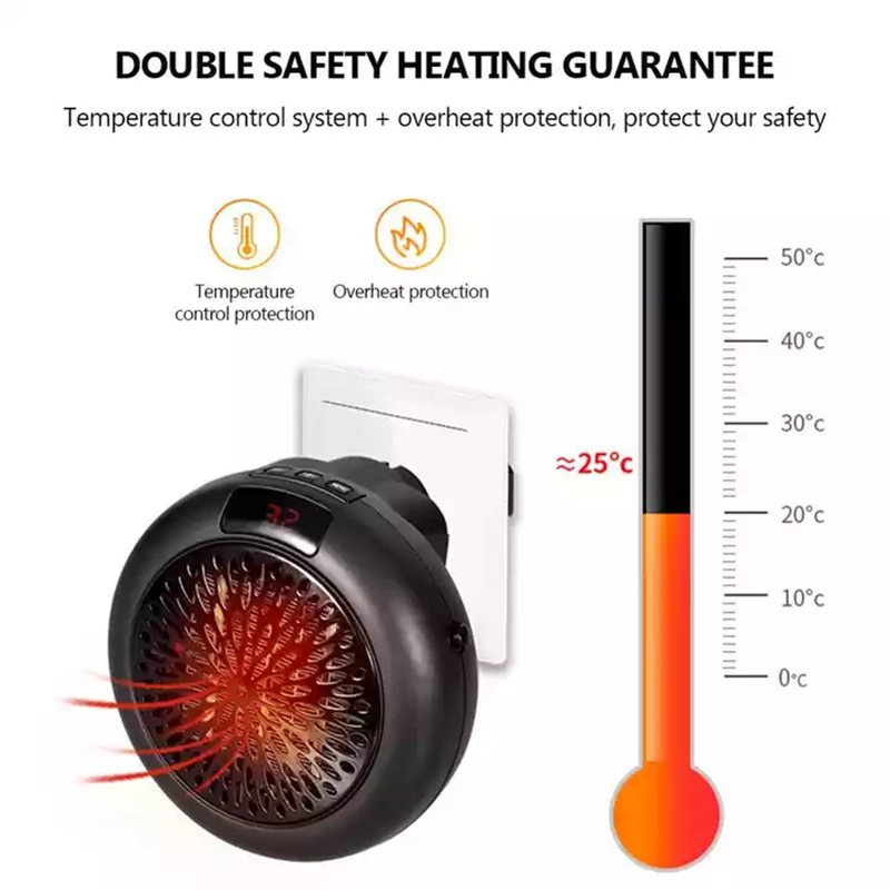 電気スペースヒーター,ミニプラグイン,調整可能なサーモスタッ - Hand Warmer Electric のレビューと価格