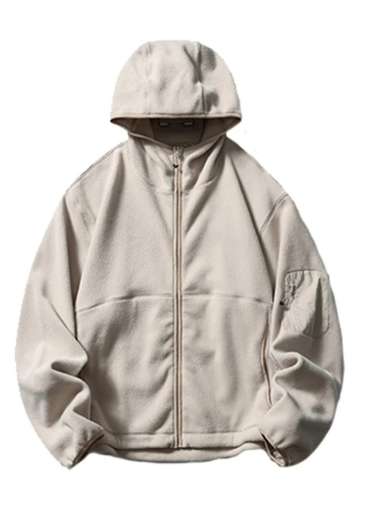メンズパーカー秋冬綿ジャケットアウトドアスポーツ無地ルーズフ - Sherpa Hoodie Fleece のレビューと価格