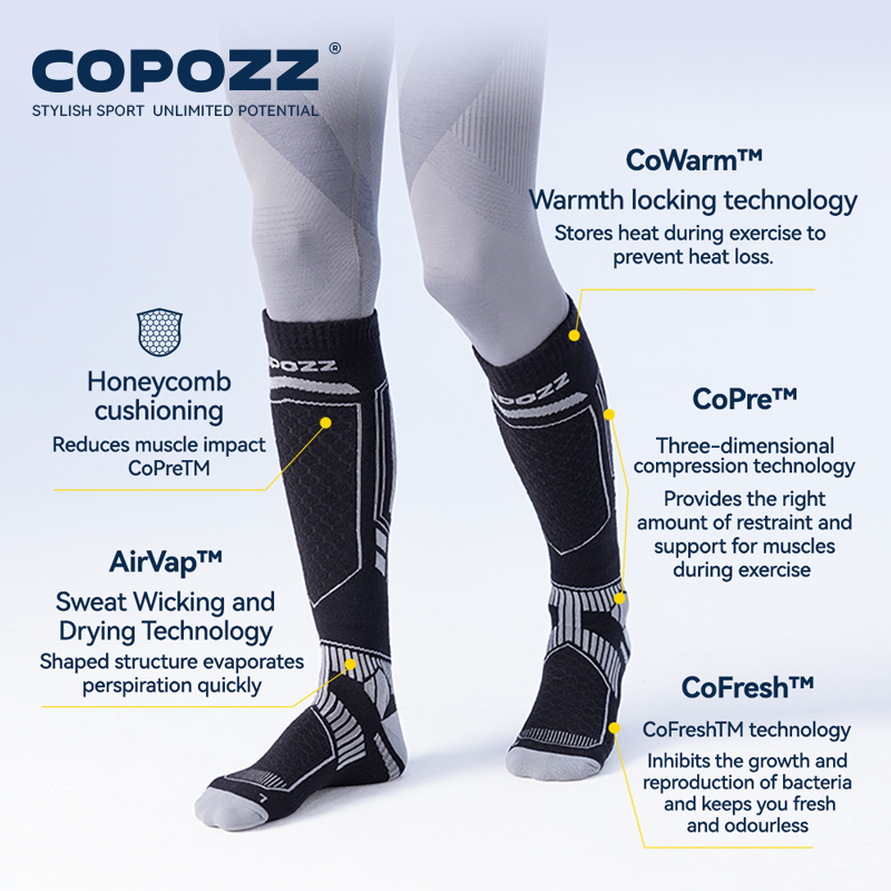 COPOZZ 新しい冬のスキーソックス男性女性サーマルメリノ - Thermal Sock Wool のレビューと価格