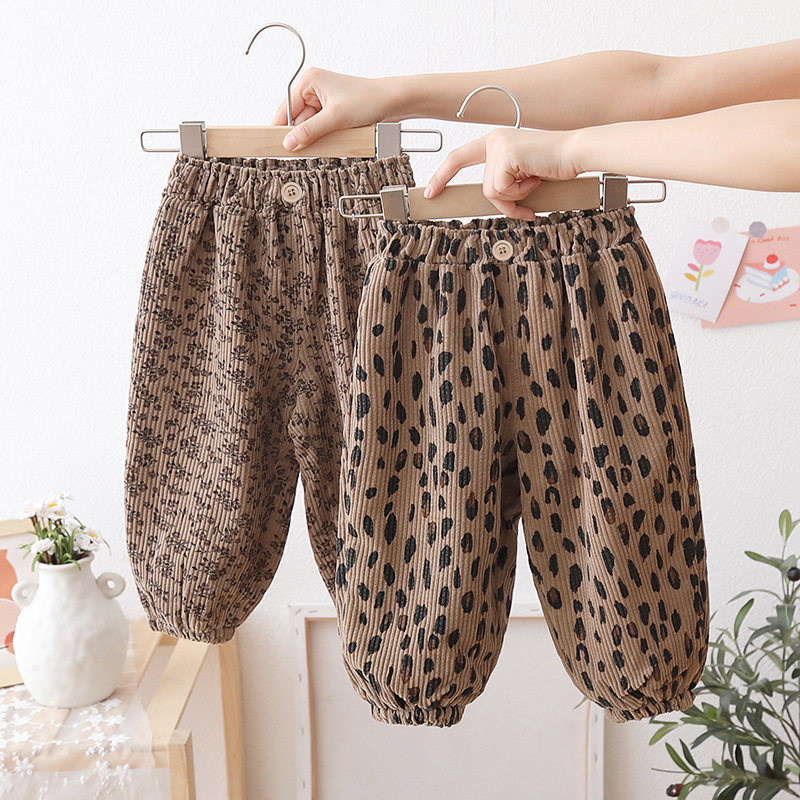 幼児キッズコーデュロイパンツフリース裏地ヒョウ花柄ハーレムパ - Corduroy Pant Warm のレビューと価格