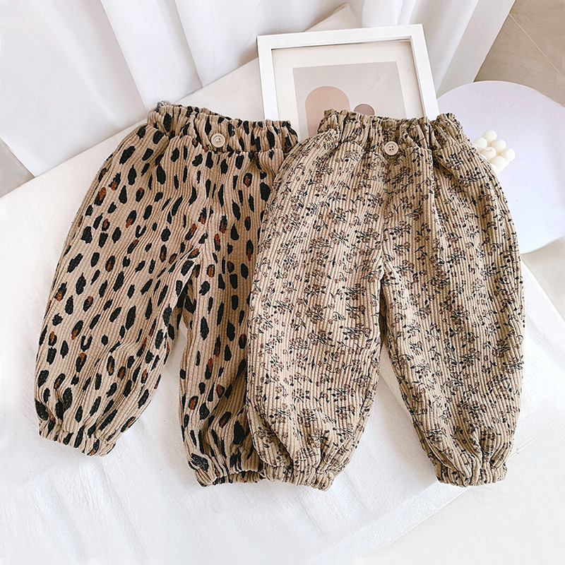 幼児キッズコーデュロイパンツフリース裏地ヒョウ花柄ハーレムパ - Corduroy Pant Warm のレビューと価格
