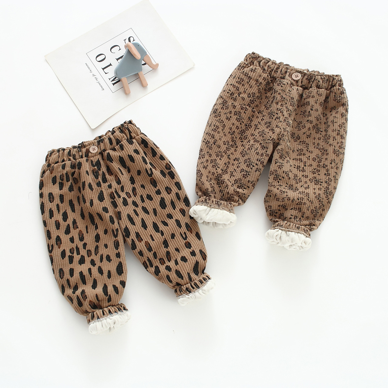 幼児キッズコーデュロイパンツフリース裏地ヒョウ花柄ハーレムパ - Corduroy Pant Warm のレビューと価格