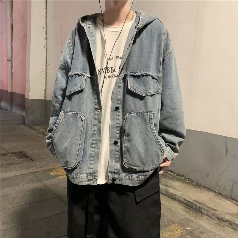 男性固体服春秋の新韓国ファッション多用途大ポケットフード付き - Down Jacket Packable のレビューと価格