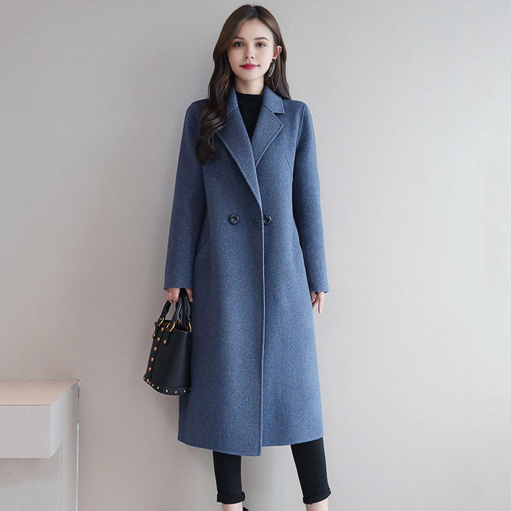 2025年 エレガントな女性用ウールコート ノッチドラペル  - Wool Coat Peacoat のレビューと価格