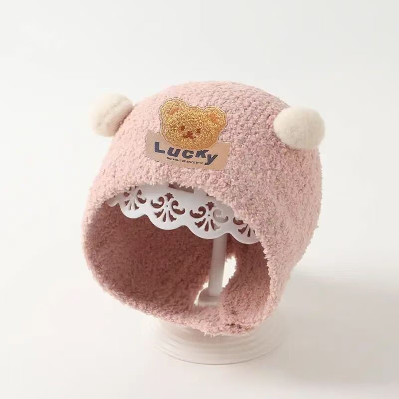 かわいいクマの赤ちゃん耳保護キャップ冬暖かいぬいぐるみ厚みの - Knit Beanie Hat Warm のレビューと価格