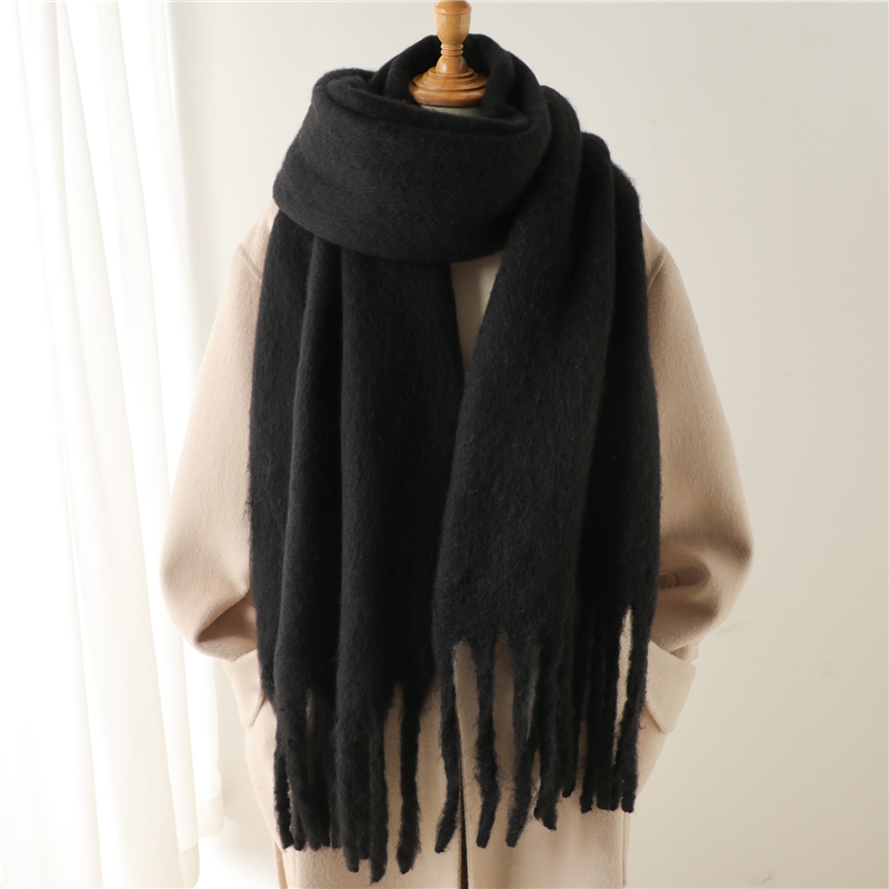冬用スカーフ女性用カシミア暖かい固体パシュミナブランケットラ - Shawl Wrap Winter のレビューと価格