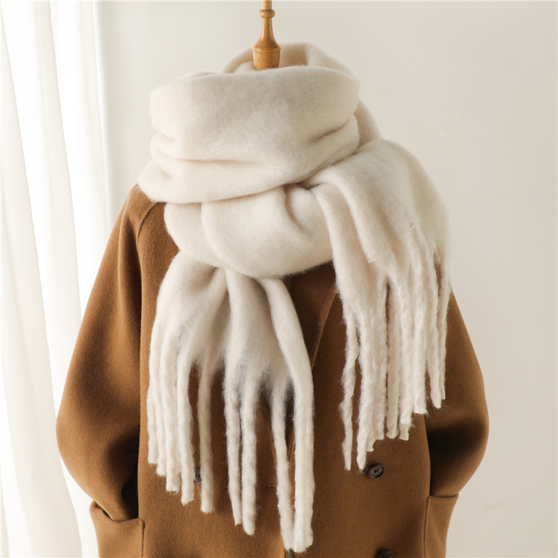 冬用スカーフ女性用カシミア暖かい固体パシュミナブランケットラ - Shawl Wrap Winter のレビューと価格