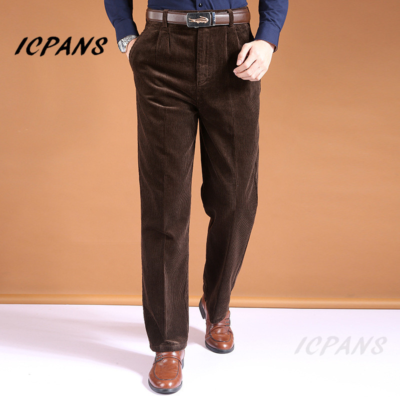 Icpans-メンズストレートコーデュロイパンツ,厚手,ウォ - Corduroy Pant Warm のレビューと価格
