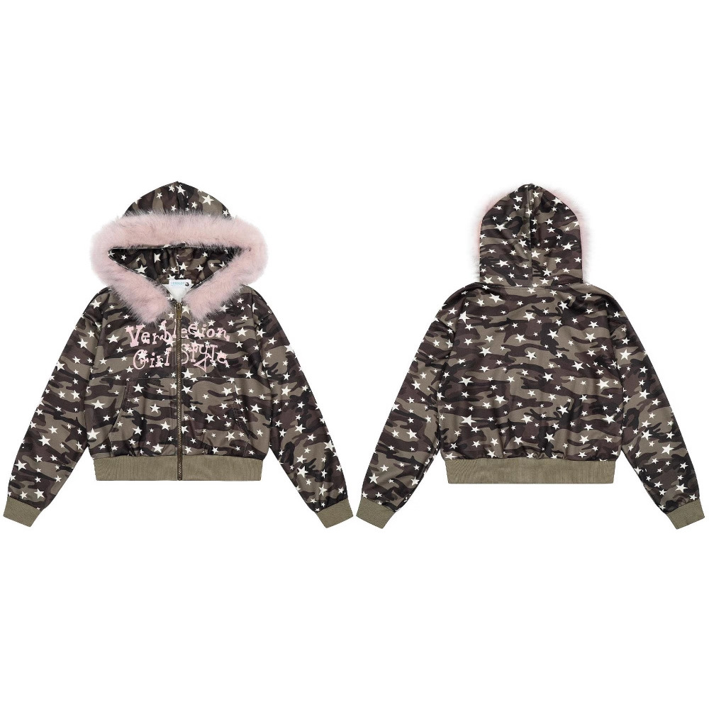 メンズ ジップアップ パーカー ハイストリート カモフラージ - Sherpa Hoodie Fleece のレビューと価格