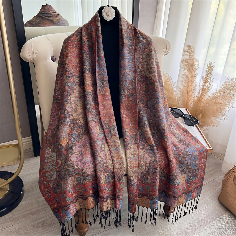 新しい高級女性の秋と冬のカシミヤスカーフペイズリープリント暖 - Cashmere Pashmina Wrap のレビューと価格