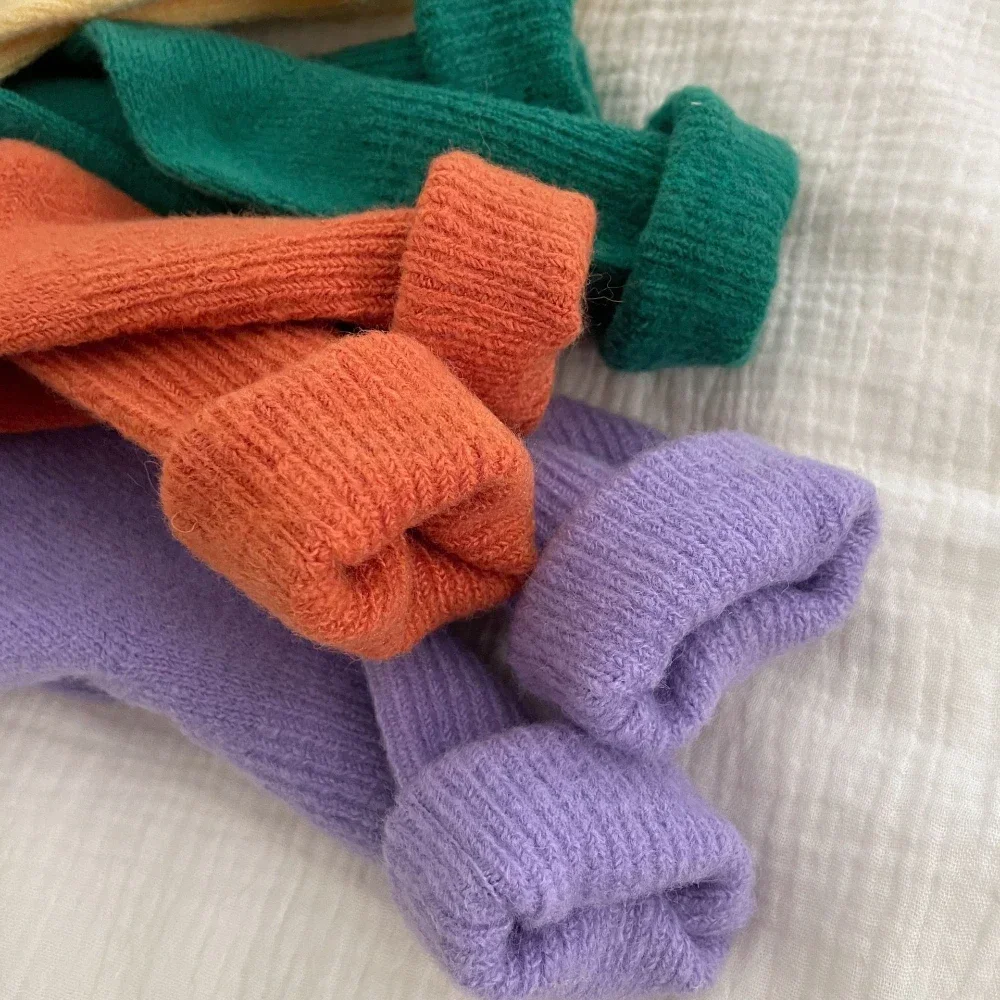 女性のための日本のカワイイウールソックス、単色、厚く、暖かい - Thermal Sock Wool のレビューと価格