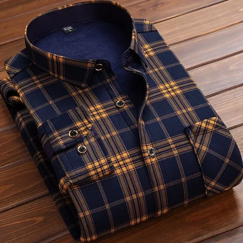 2025年 メンズ 冬用 暖かい 長袖 チェック柄シャツ フ - Flannel Shirt Lined のレビューと価格