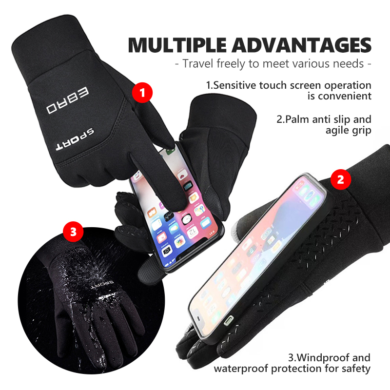 防水冬用暖かい手袋サーマルフィンガータッチスクリーン手袋 E - Touch Screen Gloves のレビューと価格