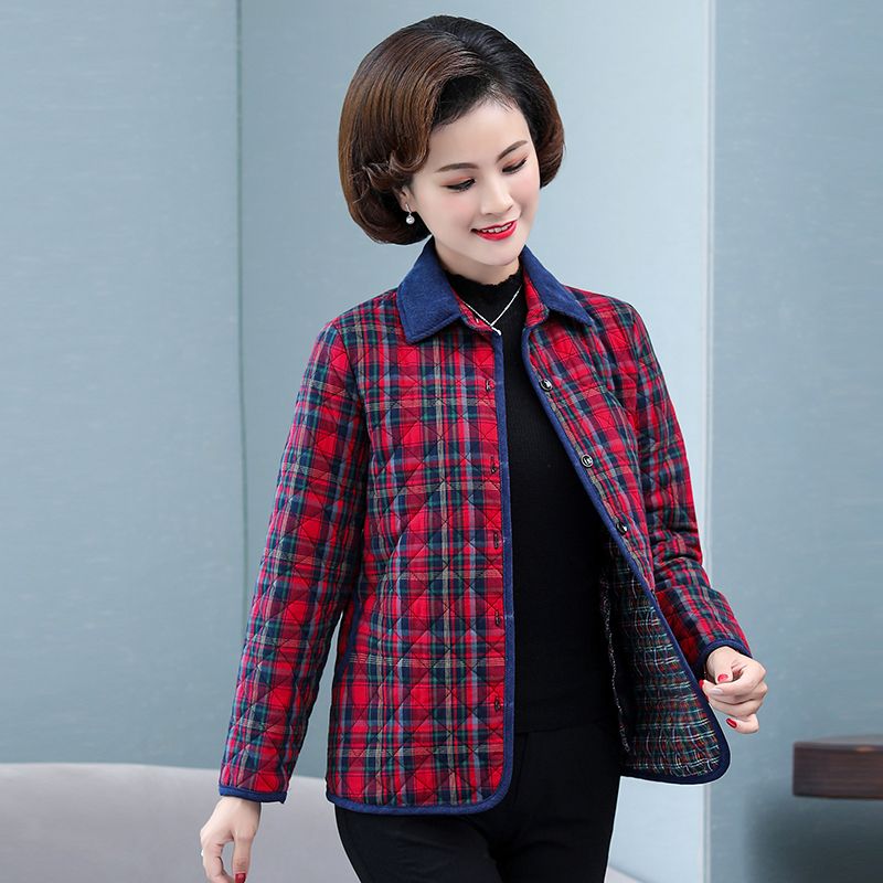 秋冬チェック柄コットンシャツ厚手長袖ルーズフィットレディース - Flannel Shirt Lined のレビューと価格