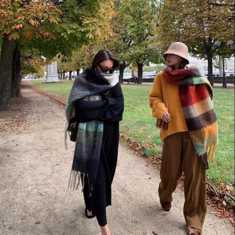 新しい高級冬厚く暖かいスカーフ女性カシミヤショールとラップパ - Cashmere Pashmina Wrap のレビューと価格