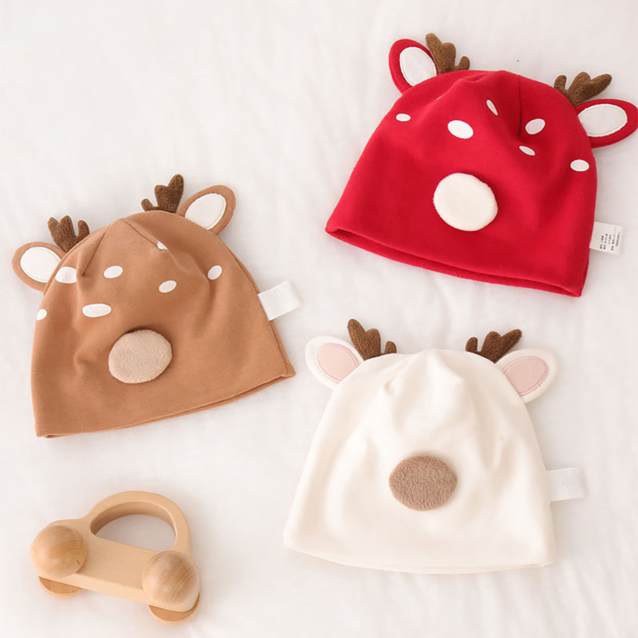 かわいい小さな鹿の赤ちゃん胎児帽子ソフトコットン新生児ビーニ - Knit Beanie Hat Warm のレビューと価格