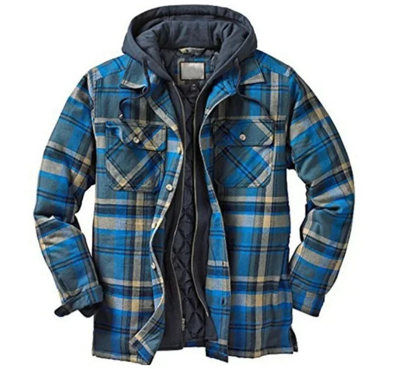 メンズフリース裏地付きフランネルチェック柄シャツジャケット、 - Flannel Shirt Lined のレビューと価格