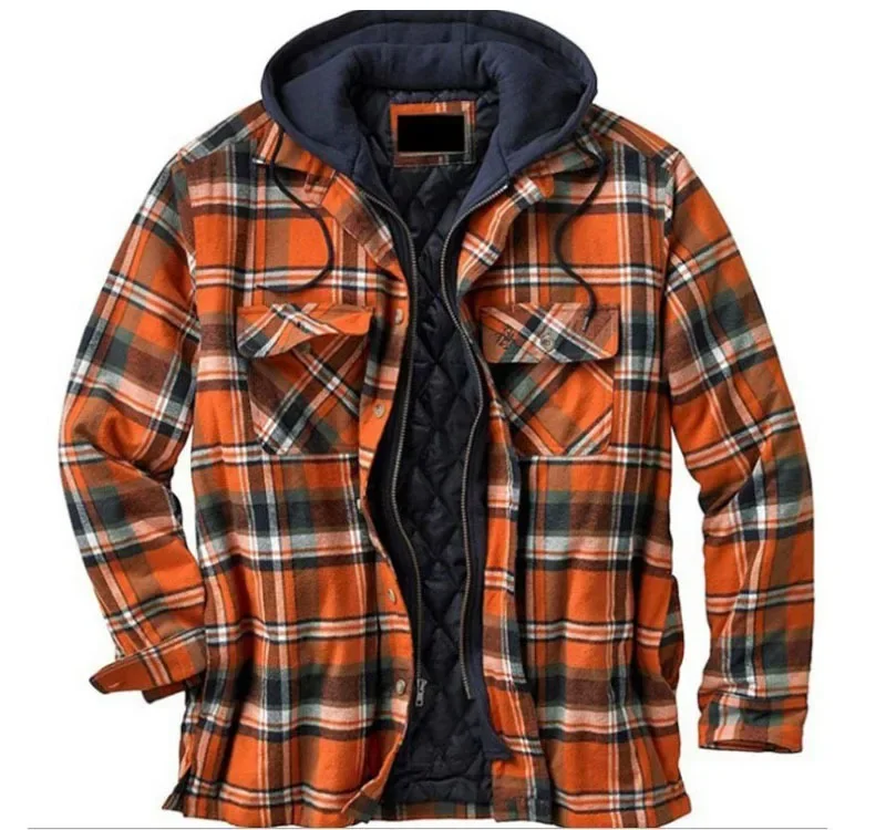 メンズフリース裏地付きフランネルチェック柄シャツジャケット、 - Flannel Shirt Lined のレビューと価格