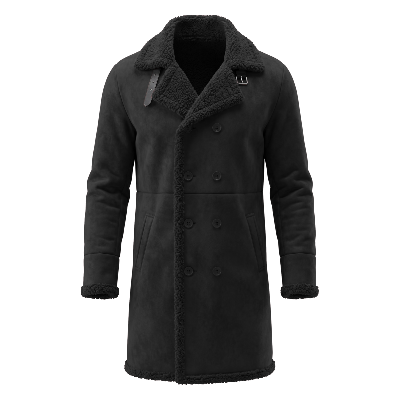 メンズフェイクスエードファー裏地付き冬用ジャケット防風ダブル - Down Jacket Packable のレビューと価格