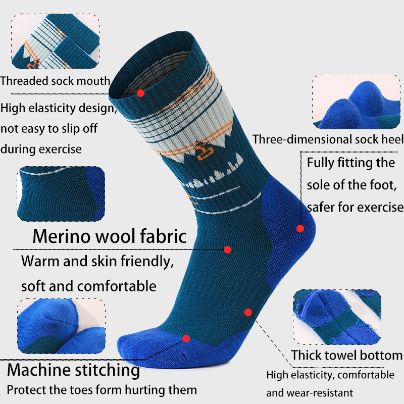 1 ペアのメリノウールスキーソックス、女性、男の子、女の子用 - Thermal Sock Wool のレビューと価格