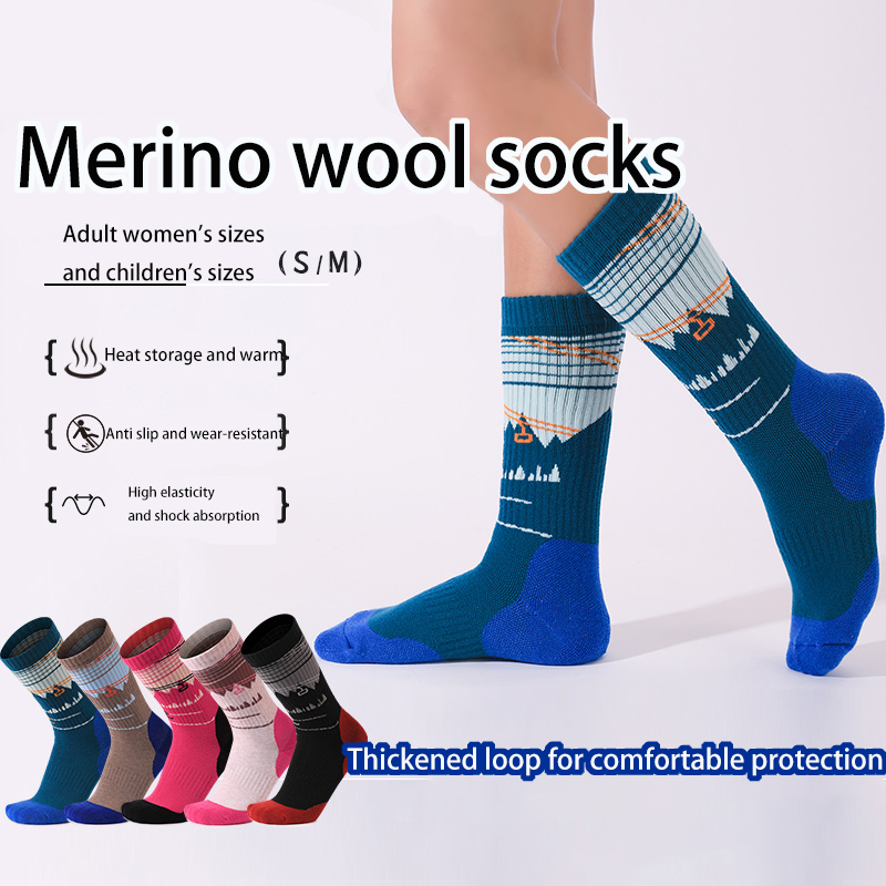 1 ペアのメリノウールスキーソックス、女性、男の子、女の子用 - Thermal Sock Wool のレビューと価格