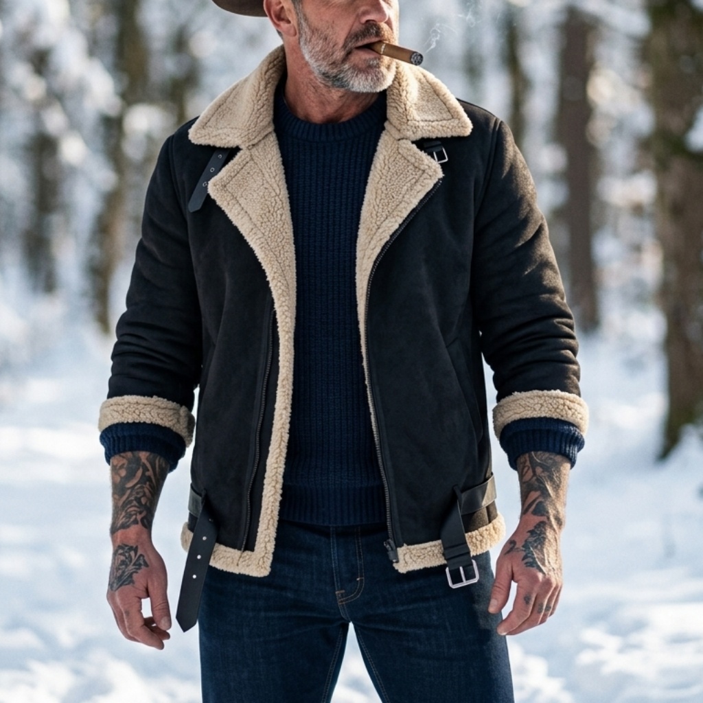 男性冬フェイクスエードジャケットフリース裏地付き暖かい豪華な - Down Jacket Packable のレビューと価格