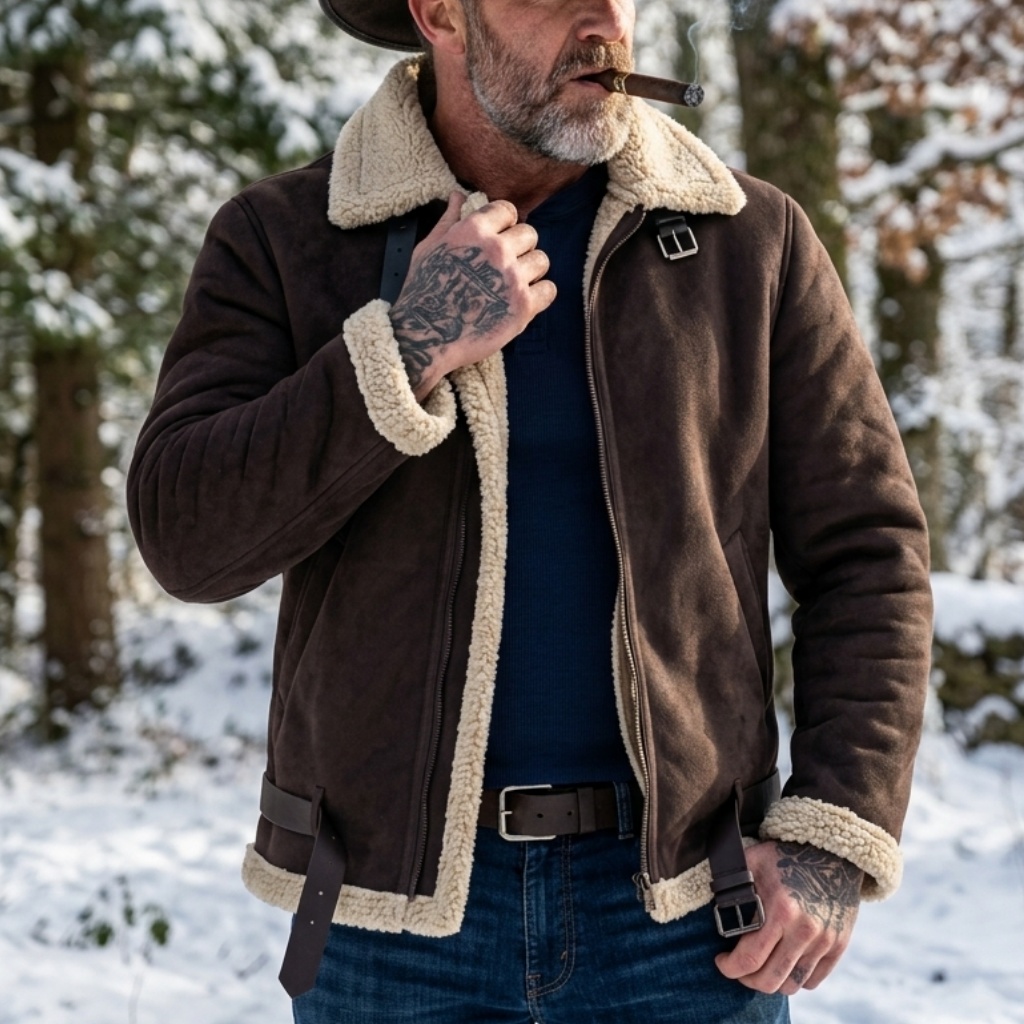 男性冬フェイクスエードジャケットフリース裏地付き暖かい豪華な - Down Jacket Packable のレビューと価格