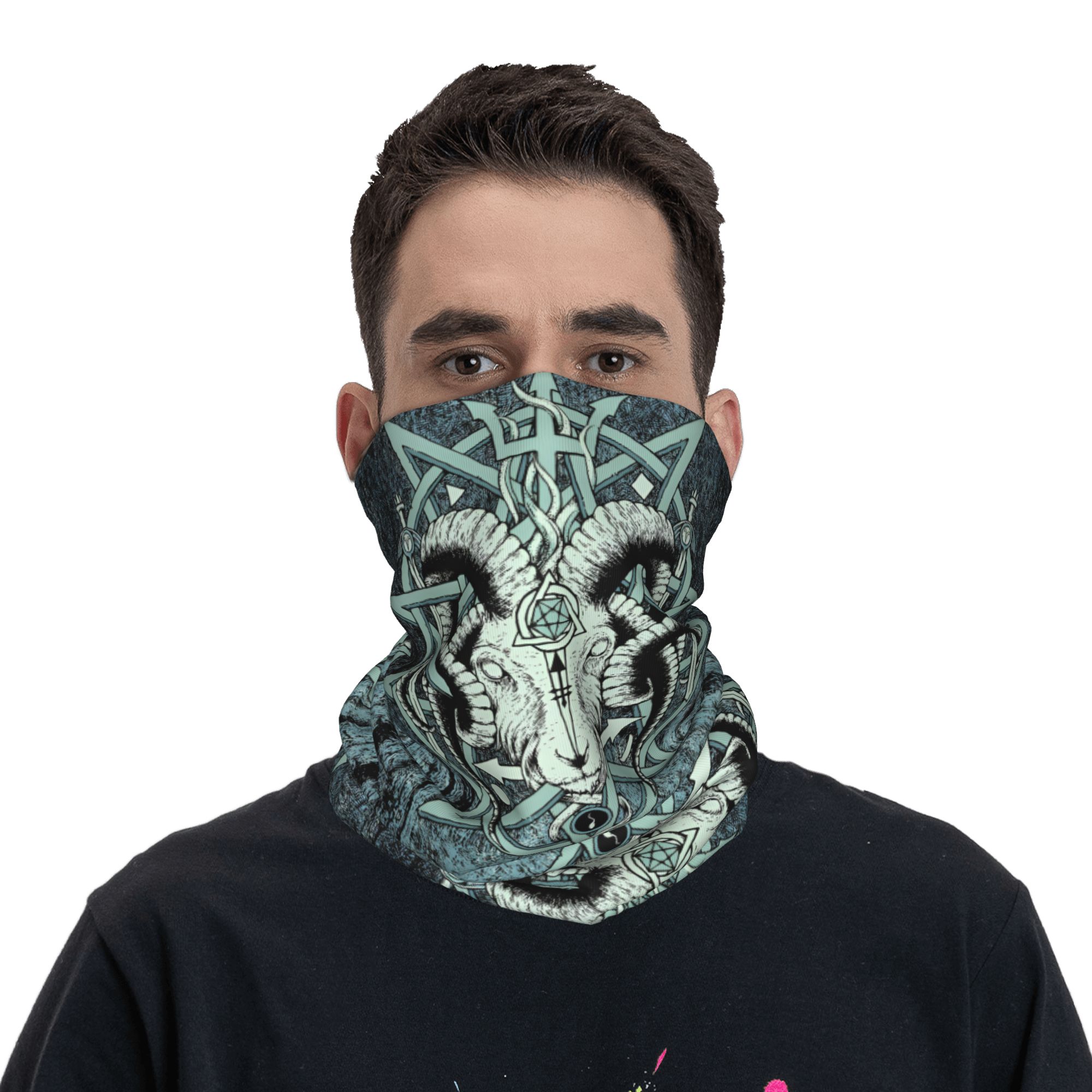 カスタム サバティック ゴート バフォメット サタニック オ - Neck Gaiter Fleece のレビューと価格