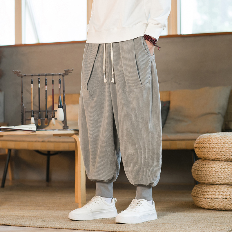 男性と女性のためのコーデュロイパンツ、特大のharemスウェ - Corduroy Pant Warm のレビューと価格