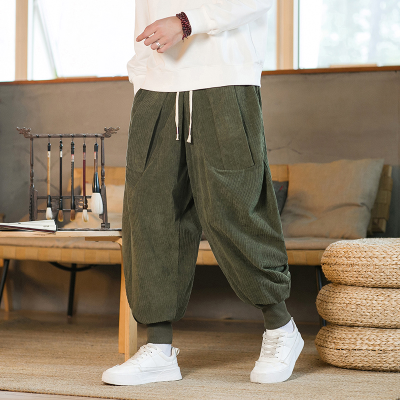 男性と女性のためのコーデュロイパンツ、特大のharemスウェ - Corduroy Pant Warm のレビューと価格