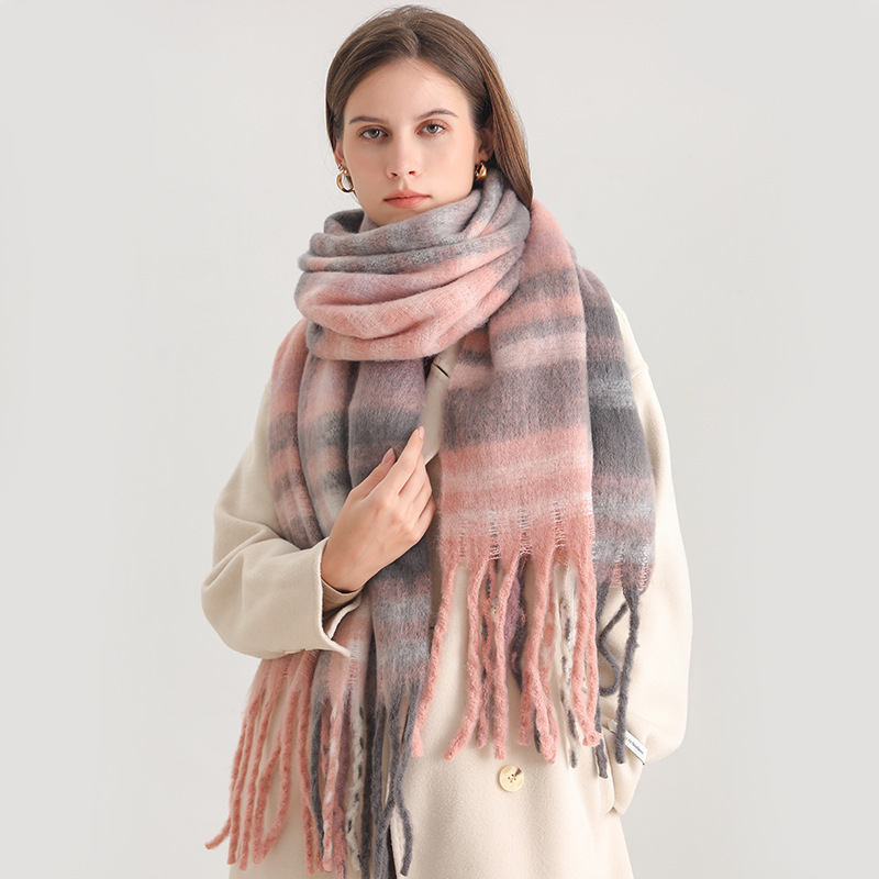韓国の冬模造カシミヤスカーフ学生ネック厚く暖かいショール男性 - Wool Scarf Men のレビューと価格