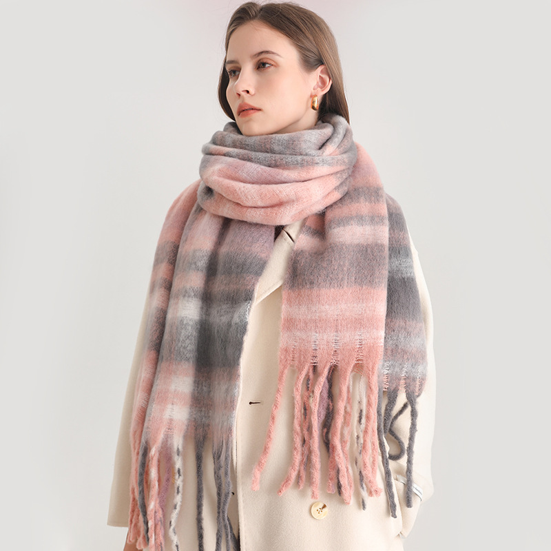 韓国の冬模造カシミヤスカーフ学生ネック厚く暖かいショール男性 - Wool Scarf Men のレビューと価格