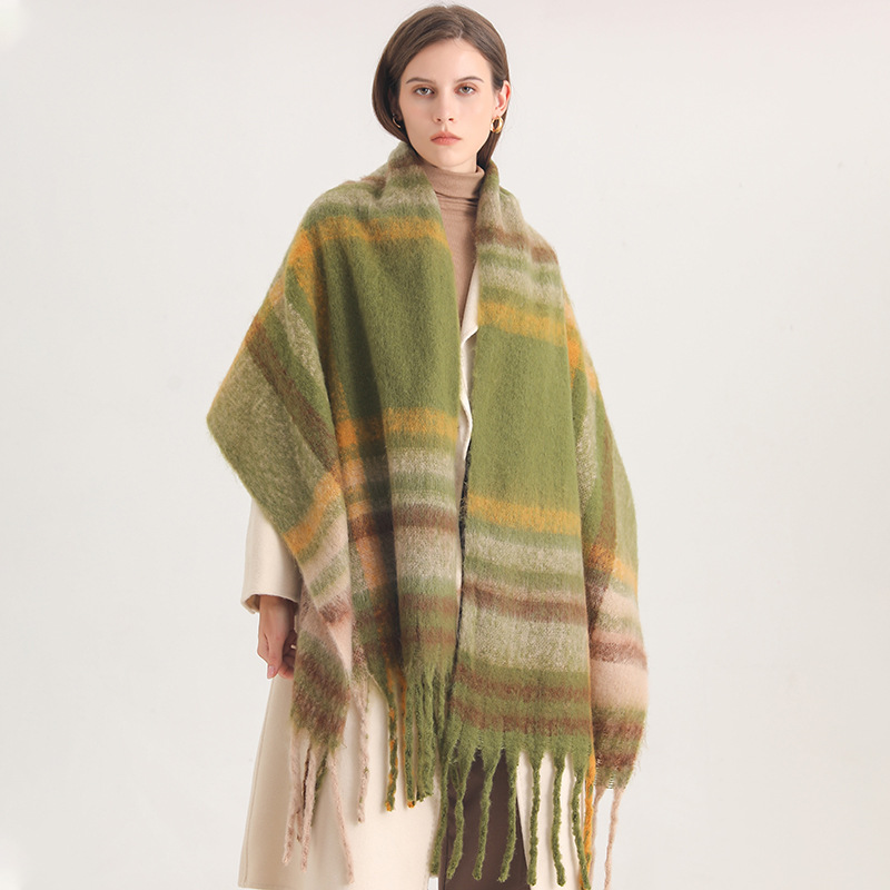 韓国の冬模造カシミヤスカーフ学生ネック厚く暖かいショール男性 - Wool Scarf Men のレビューと価格