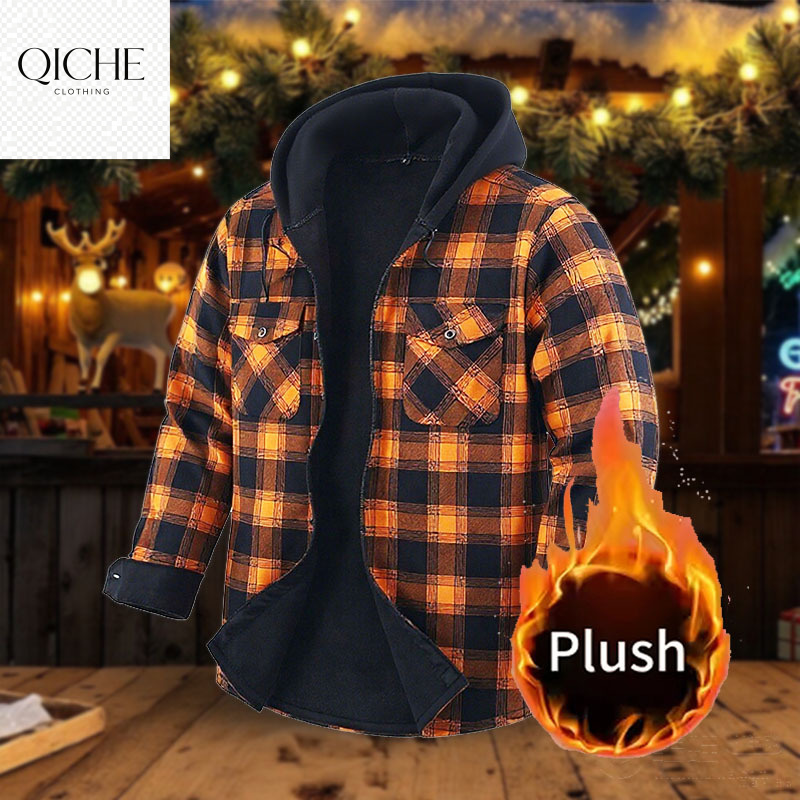 QICHE フリース裏地付き厚手フランネルシャツ メンズ フ - Flannel Shirt Lined のレビューと価格