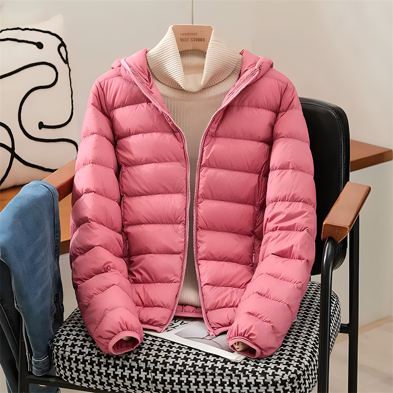 女性の韓国のスリムパフコート,プラスサイズ,超軽量,包装可能 - Down Jacket Packable のレビューと価格