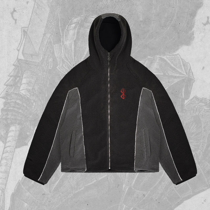 ユニセックスカラーブロックシェルパフリースフード付きジャケッ - Sherpa Hoodie Fleece のレビューと価格