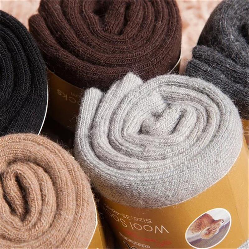 4 ペア/ロットメンズ冬超厚手サーマルソックスウール男性女性 - Thermal Sock Wool のレビューと価格