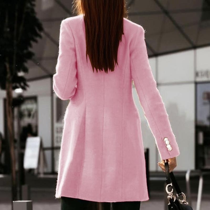 レディース秋冬ウールコートダブルブレストミディピーコートトレ - Wool Coat Peacoat のレビューと価格