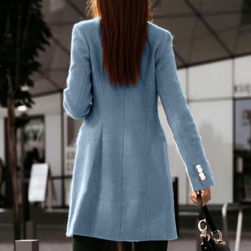 レディース秋冬ウールコートダブルブレストミディピーコートトレ - Wool Coat Peacoat のレビューと価格